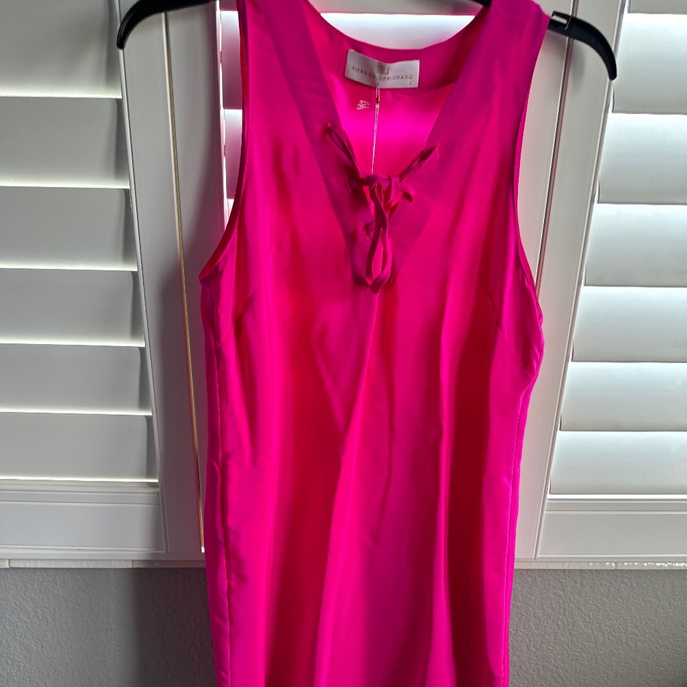 Amanda Uprichard Hot pink silk dress